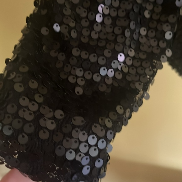 Cropped Black Sequin Jacket/ Shrug - Picture 3 of 6